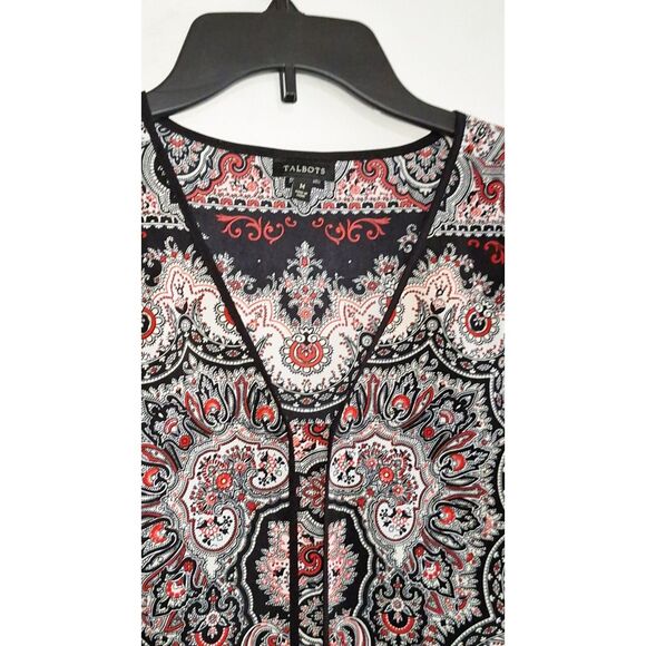 A Talbots Women's Top Sleeveless Bohemian Eastern Gypsy Office Siren M - Picture 3 of 9